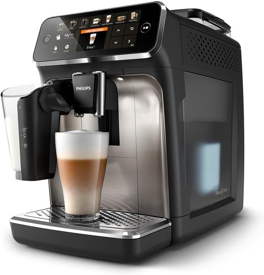 Kaffeevollautomat Serie 5400 – LatteGo Milchsystem, 12 Kaffeespezialitäten, Intuitives Display, 4 Benutzerprofile, Chrom (EP5447/90)