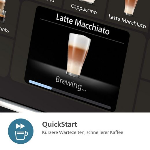 Kaffeevollautomat EP5547/90 5500 Series, 20 Kaffeespezialitäten (heiß oder eisgekühlt), Chrom-Schwarz LatteGo-Milchsystem, SilentBrew Technologie, Schwarz verchromt