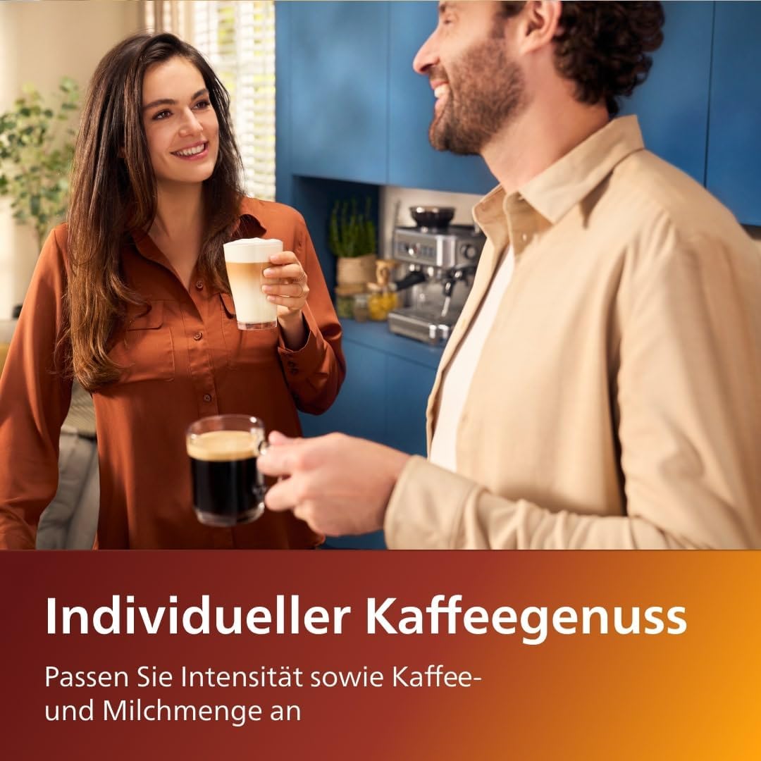 Kaffeevollautomat  Serie 5400 – LatteGo Milchsystem, 12 Kaffeespezialitäten, Intuitives Display, 4 Benutzerprofile, Chrom (EP5447/90)